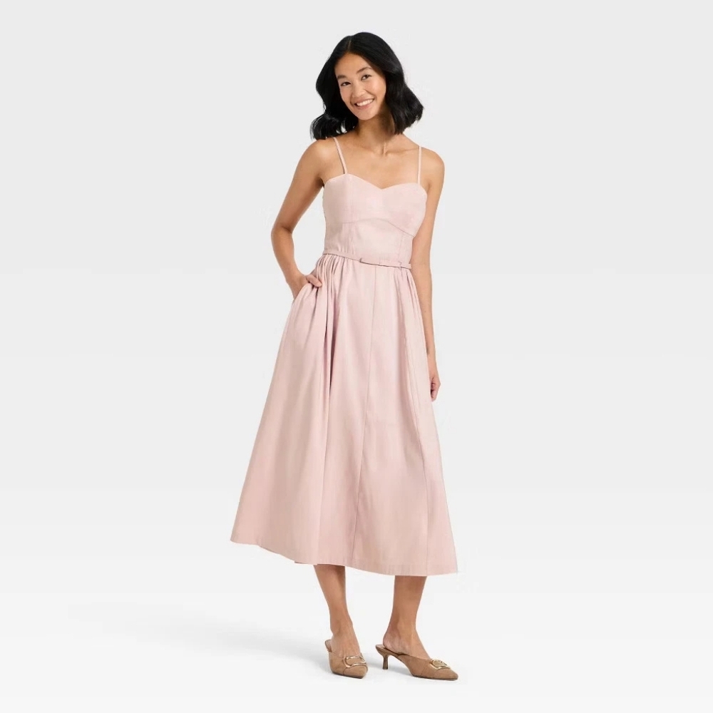 Lilac Purple Spaghetti Strap Midi Dress SEE 3RD PHOTO